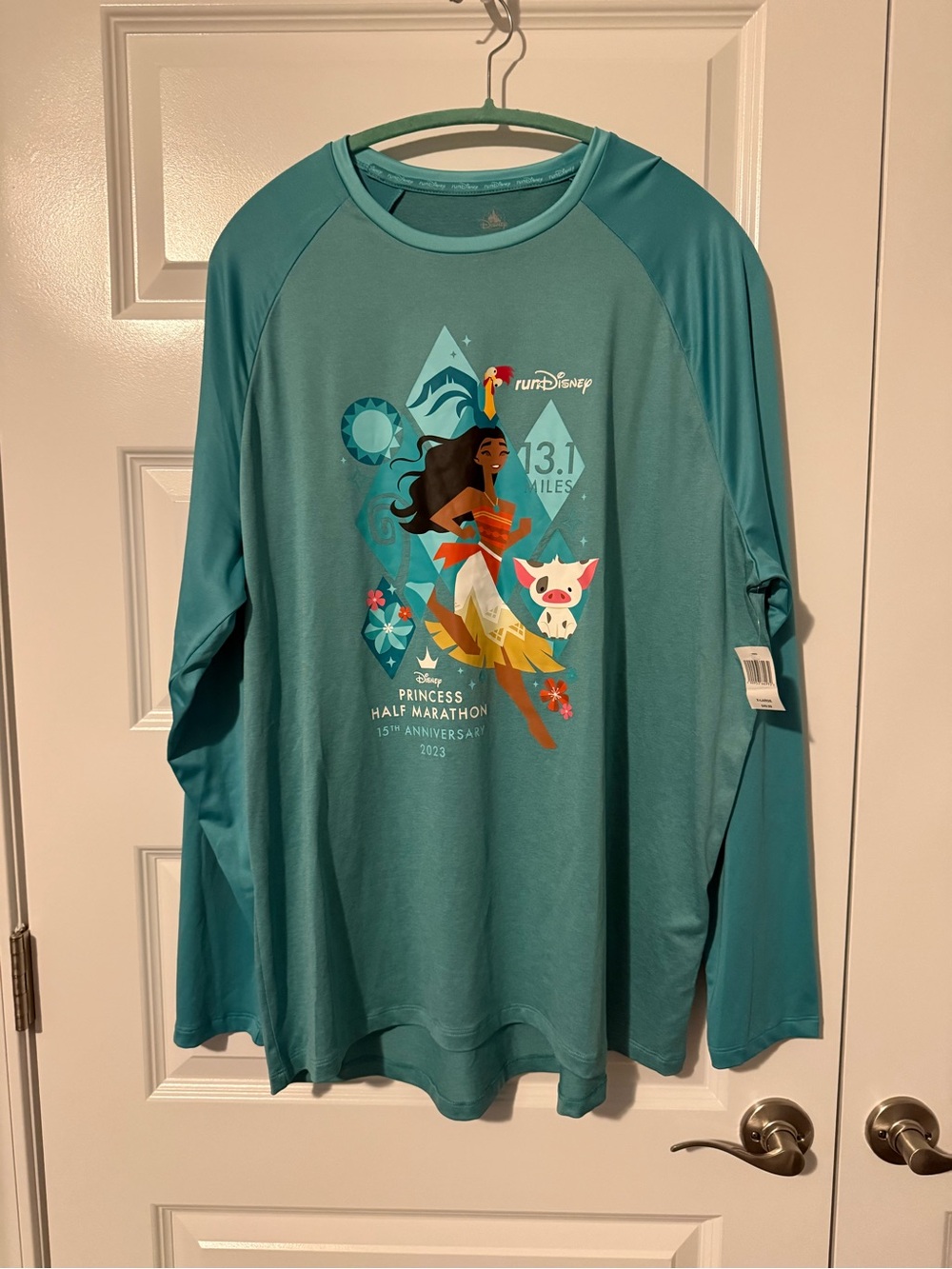 RunDisney Princess Half Marathon 15th anniversary Teal Performance Top